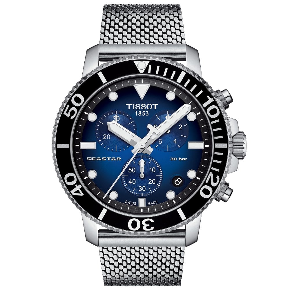 Tissot Seastar 1000 Chronograph Men's Graded Blue Watch - T1204171104102